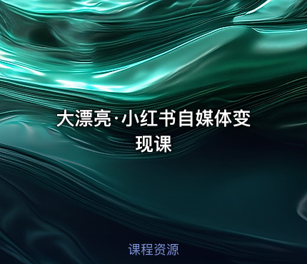 大漂亮·小红书自媒体变现课