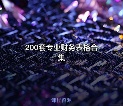 200套专业财务表格合集