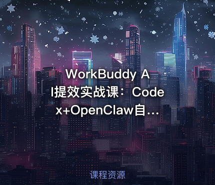 WorkBuddy AI提效实战课：Codex+OpenClaw自定义技能全教程【1.2GB】