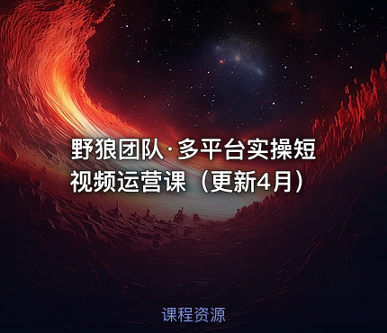 野狼团队·多平台实操短视频运营课（更新4月）