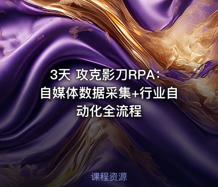 3天 攻克影刀RPA：自媒体数据采集+行业自动化全流程