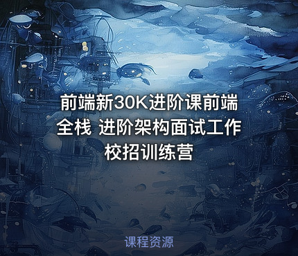 前端新30K进阶课前端全栈 进阶架构面试工作校招训练营