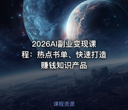 2026AI副业变现课程：热点书单、快速打造赚钱知识产品