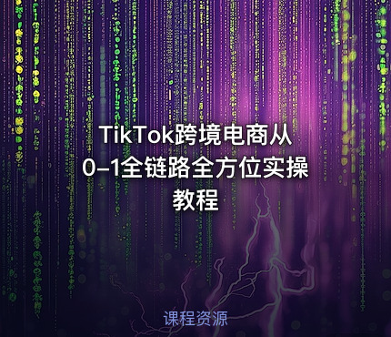 TikTok跨境电商从0-1全链路全方位实操教程