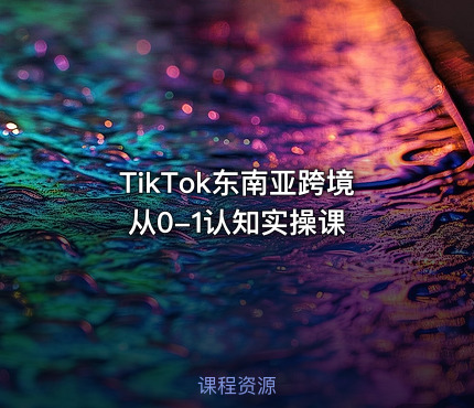 TikTok东南亚跨境从0-1认知实操课