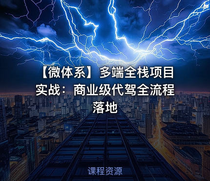 【微体系】多端全栈项目实战：商业级代驾全流程落地
