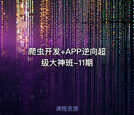 爬虫开发+APP逆向超级大神班-11期