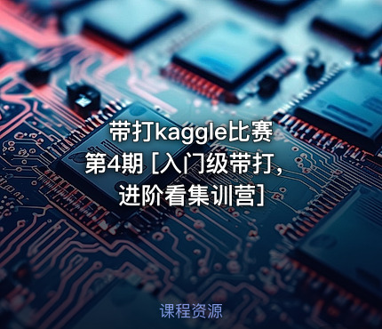 带打kaggle比赛 第4期 [入门级带打，进阶看集训营]