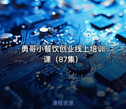 勇哥小餐饮创业线上培训课（87集）