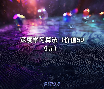 深度学习算法（价值599元）