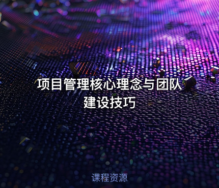 项目管理核心理念与团队建设技巧