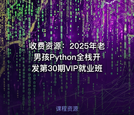 收费资源：2025年老男孩Python全栈开发第30期VIP就业班