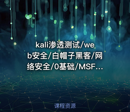 kali渗透测试/web安全/白帽子黑客/网络安全/0基础/MSF/永恒之蓝/Metasploit