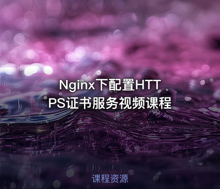 Nginx下配置HTTPS证书服务视频课程