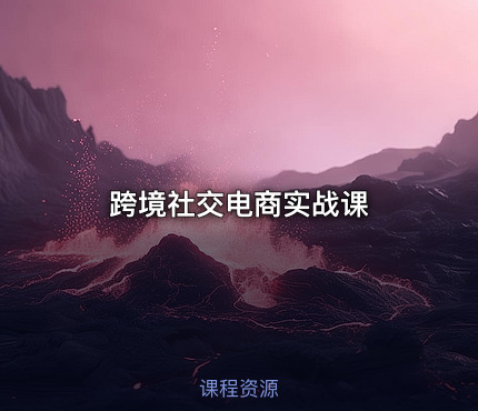 跨境社交电商实战课