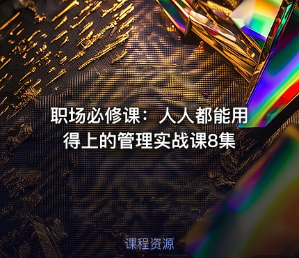 职场必修课：人人都能用得上的管理实战课8集