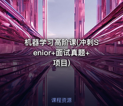 机器学习高阶课(冲刺Senior+面试真题+项目)