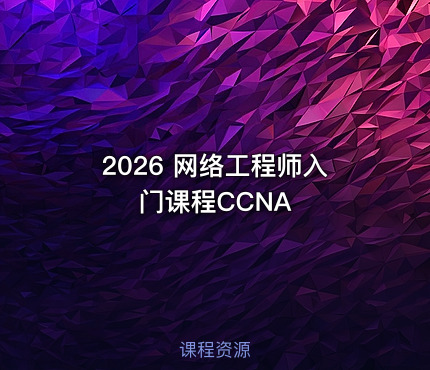 2026 网络工程师入门课程CCNA