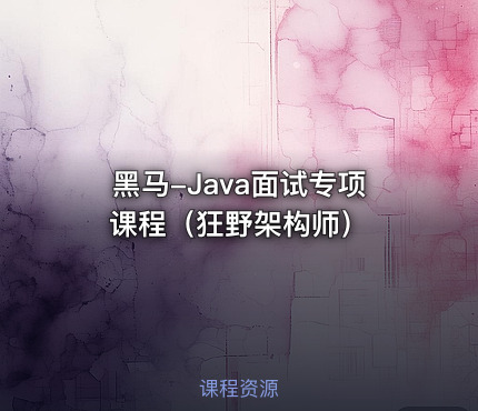 黑马-Java面试专项课程（狂野架构师）