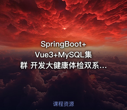 SpringBoot+Vue3+MySQL集群 开发大健康体检双系统