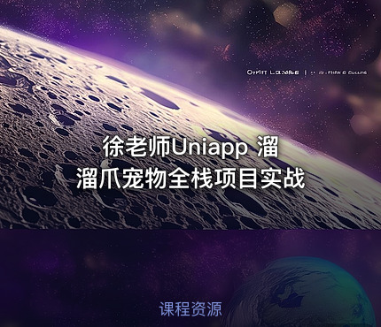 徐老师Uniapp 溜溜爪宠物全栈项目实战
