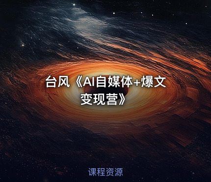 台风《AI自媒体+爆文变现营》