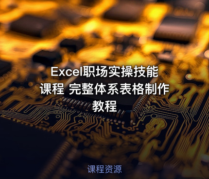 Excel职场实操技能课程 完整体系表格制作教程