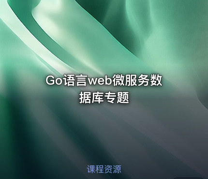 Go语言web微服务数据库专题