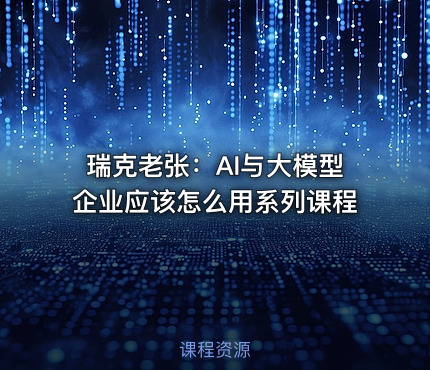 瑞克老张：AI与大模型企业应该怎么用系列课程