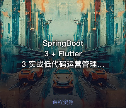 SpringBoot 3 + Flutter3 实战低代码运营管理|高清完结
