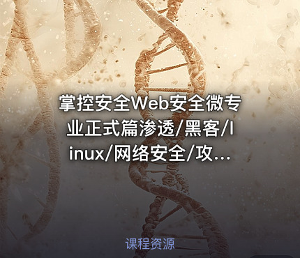 掌控安全Web安全微专业正式篇渗透/黑客/linux/网络安全/攻防/漏洞/kali