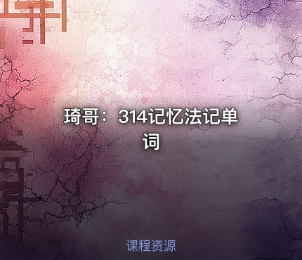 琦哥：314记忆法记单词