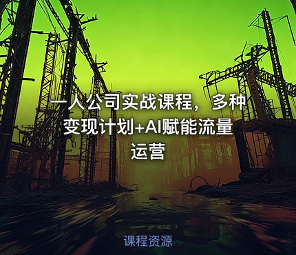 一人公司实战课程，多种变现计划+AI赋能流量运营