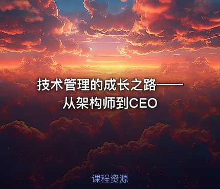 技术管理的成长之路——从架构师到CEO