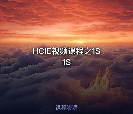 HCIE视频课程之1S1S