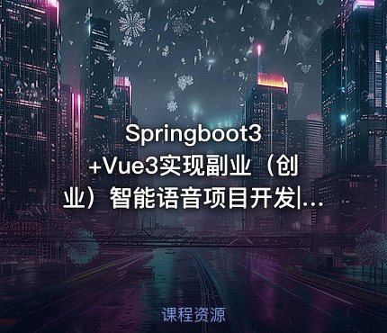 Springboot3+Vue3实现副业（创业）智能语音项目开发|已完结
