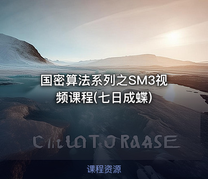 国密算法系列之SM3视频课程(七日成蝶)