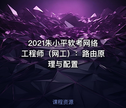 2021朱小平软考网络工程师（网工）：路由原理与配置