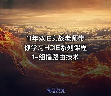 11年双IE实战老师带你学习HCIE系列课程1-组播路由技术