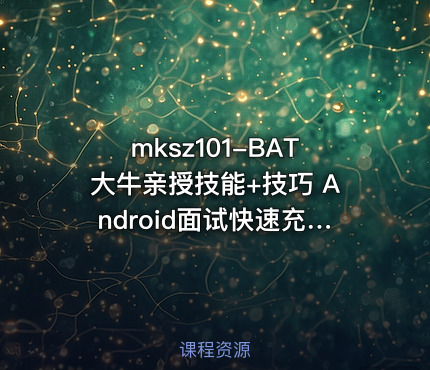 mksz101-BAT大牛亲授技能+技巧 Android面试快速充电升级