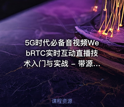 5G时代必备音视频WebRTC实时互动直播技术入门与实战 - 带源码课件