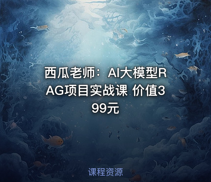 西瓜老师：AI大模型RAG项目实战课 价值399元