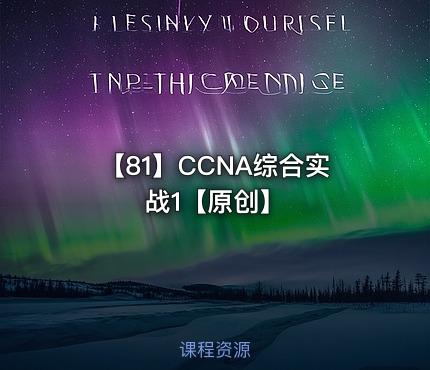 【81】CCNA综合实战1【原创】