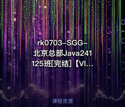 SGG-北京总部Java241125班[完结]【VIP】