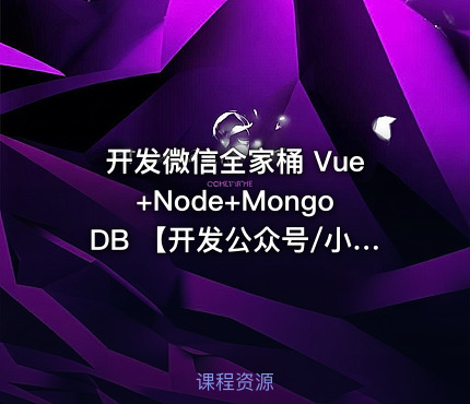 开发微信全家桶 Vue+Node+MongoDB 【开发公众号/小程序】