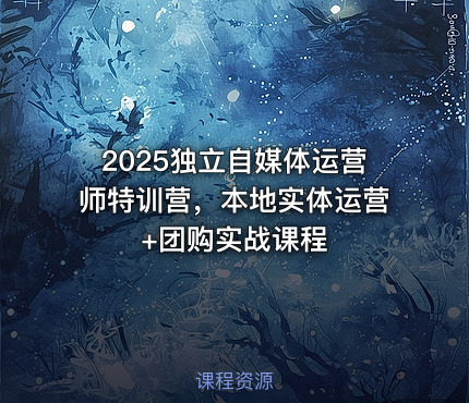 2025独立自媒体运营师特训营，本地实体运营+团购实战课程