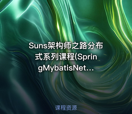 Suns架构师之路分布式系列课程(SpringMybatisNettyRPC)