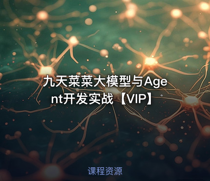 九天菜菜大模型与Agent开发实战【VIP】