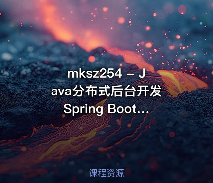 mksz254 - Java分布式后台开发 Spring Boot+Kafka+HBase