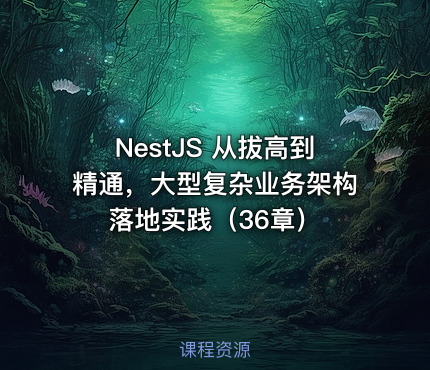 NestJS 从拔高到精通，大型复杂业务架构落地实践（36章）